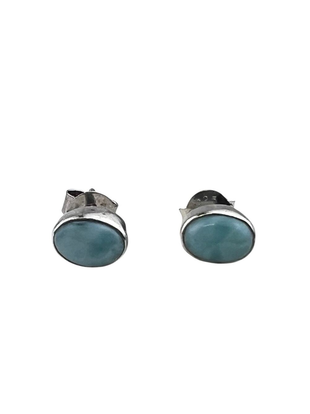 Labradorite Stud Sterling Silver Pierced Earrings